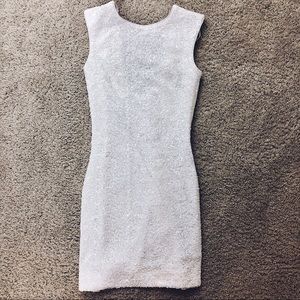 Bardot White Sequin Bridal Mini Dress
